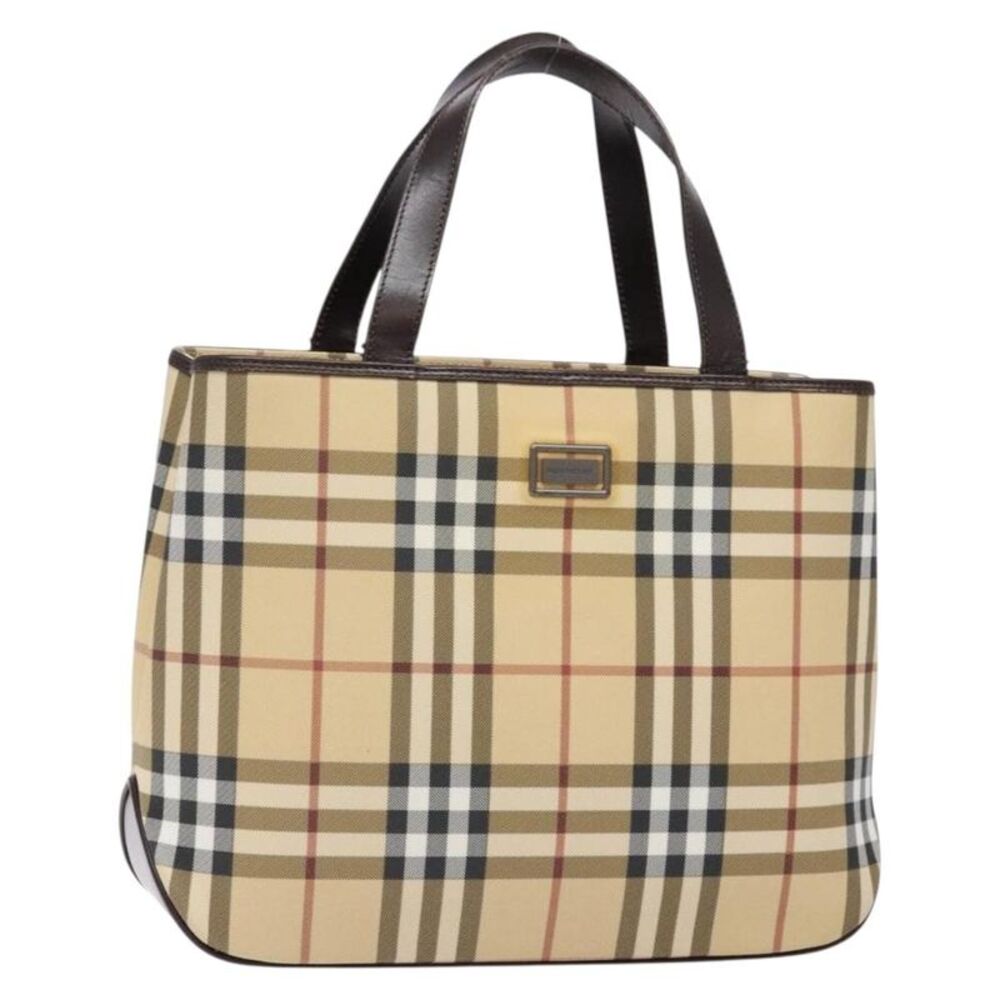 Burberry Vintage Vintage Check Coated Canvas Beige Canvas Tote Bag Bag